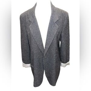 Necessary Objects Women's Blazer Size M Gray Collared Pockets Long Sleeve